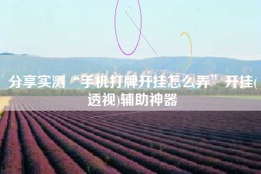 分享实测“手机打牌开挂怎么弄”开挂(透视)辅助神器 分享实测“手机打牌开挂怎么弄”开挂(透视)辅助神器