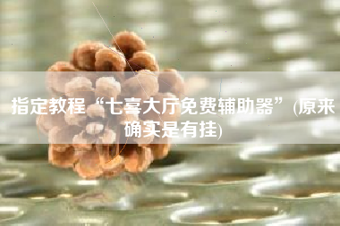 指定教程“七喜大厅免费辅助器”(原来确实是有挂) 指定教程“七喜大厅免费辅助器”(原来确实是有挂)