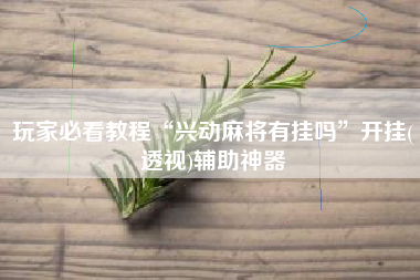 玩家必看教程“兴动麻将有挂吗”开挂(透视)辅助神器 玩家必看教程“兴动麻将有挂吗”开挂(透视)辅助神器