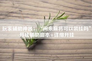 玩家辅助神器:“闲来麻将可以装挂吗”开挂辅助脚本+详细开挂 玩家辅助神器:“闲来麻将可以装挂吗”开挂辅助脚本+详细开挂