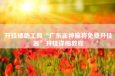 开挂辅助工具“广东雀神麻将免费开挂器”开挂详细教程 开挂辅助工具“广东雀神麻将免费开挂器”开挂详细教程