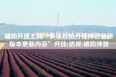 辅助开挂工具“多乐双扣开挂神器最新版本更新内容”开挂(透视)辅助神器