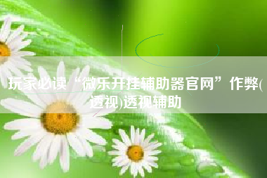 玩家必读“微乐开挂辅助器官网”作弊(透视)透视辅助