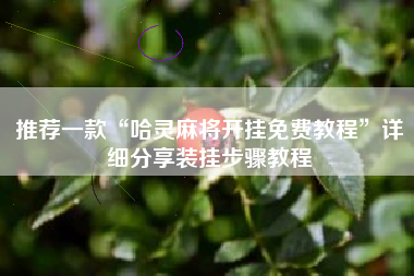 推荐一款“哈灵麻将开挂免费教程”详细分享装挂步骤教程