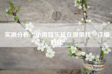 实测分析“小南娱乐挂在哪里找”详细开挂