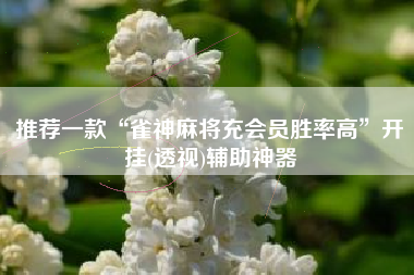 推荐一款“雀神麻将充会员胜率高”开挂(透视)辅助神器