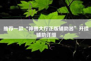 推荐一款“神兽大厅正版辅助器”开挂辅助详细