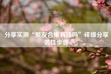 分享实测“聚友合集有挂吗”详细分享装挂步骤 分享实测“聚友合集有挂吗”详细分享装挂步骤