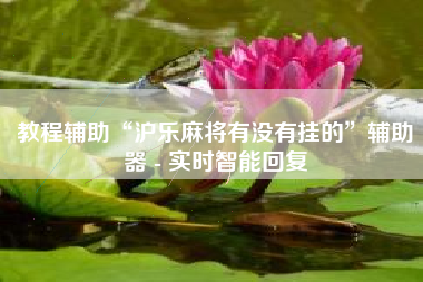 教程辅助“沪乐麻将有没有挂的”辅助器 - 实时智能回复 教程辅助“沪乐麻将有没有挂的”辅助器 - 实时智能回复