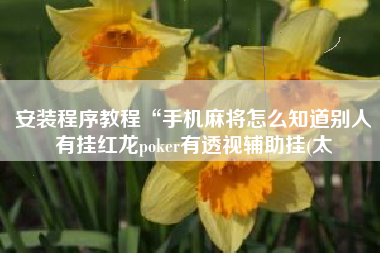 安装程序教程“手机麻将怎么知道别人有挂红龙poker有透视辅助挂(太 安装程序教程“手机麻将怎么知道别人有挂红龙poker有透视辅助挂(太