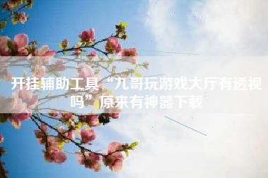 开挂辅助工具“九哥玩游戏大厅有透视吗”原来有神器下载