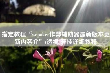 指定教程“wepoker作弊辅助器最新版本更新内容介”(透视)开挂详细教程 指定教程“wepoker作弊辅助器最新版本更新内容介”(透视)开挂详细教程