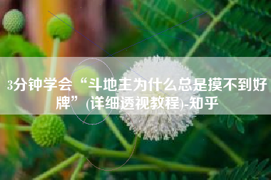 3分钟学会“斗地主为什么总是摸不到好牌”(详细透视教程)-知乎 3分钟学会“斗地主为什么总是摸不到好牌”(详细透视教程)-知乎