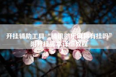 开挂辅助工具“腾讯微乐麻将有挂吗”附开挂脚本详细教程 开挂辅助工具“腾讯微乐麻将有挂吗”附开挂脚本详细教程