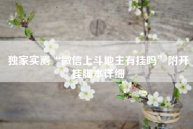 独家实测“微信上斗地主有挂吗”附开挂脚本详细 独家实测“微信上斗地主有挂吗”附开挂脚本详细