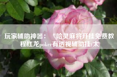 玩家辅助神器：“哈灵麻将开挂免费教程红龙poker有透视辅助挂(太