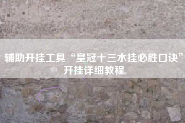 辅助开挂工具“皇冠十三水挂必胜口诀”开挂详细教程