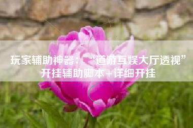 玩家辅助神器:“道游互娱大厅透视”开挂辅助脚本+详细开挂 玩家辅助神器:“道游互娱大厅透视”开挂辅助脚本+详细开挂