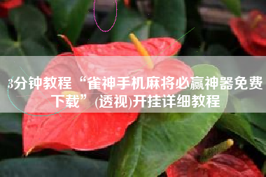 3分钟教程“雀神手机麻将必赢神器免费下载”(透视)开挂详细教程 3分钟教程“雀神手机麻将必赢神器免费下载”(透视)开挂详细教程