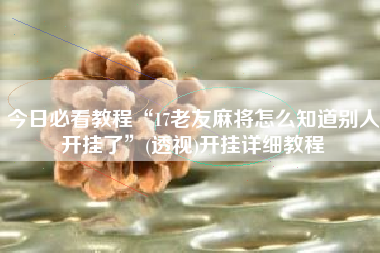 今日必看教程“17老友麻将怎么知道别人开挂了”(透视)开挂详细教程