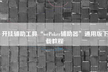 开挂辅助工具“wePoker辅助器”通用版下载教程