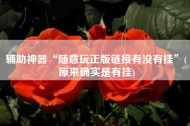 辅助神器“随意玩正版链接有没有挂”(原来确实是有挂) 辅助神器“随意玩正版链接有没有挂”(原来确实是有挂)