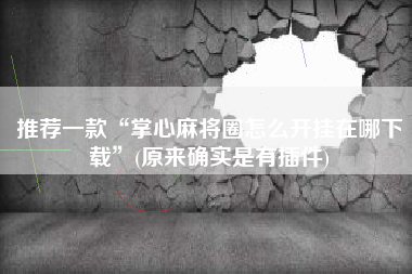 推荐一款“掌心麻将圈怎么开挂在哪下载”(原来确实是有插件) 推荐一款“掌心麻将圈怎么开挂在哪下载”(原来确实是有插件)