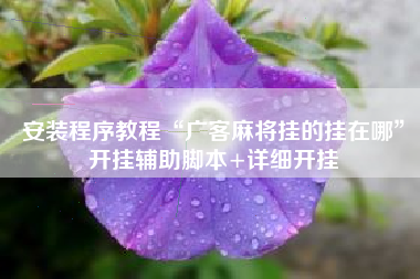 安装程序教程“广客麻将挂的挂在哪”开挂辅助脚本+详细开挂 安装程序教程“广客麻将挂的挂在哪”开挂辅助脚本+详细开挂