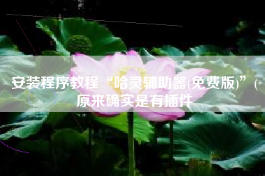 安装程序教程“哈灵辅助器(免费版)”(原来确实是有插件