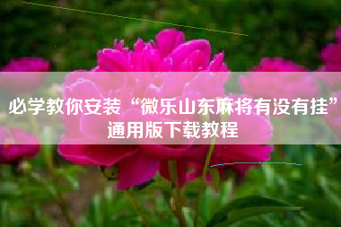 必学教你安装“微乐山东麻将有没有挂”通用版下载教程