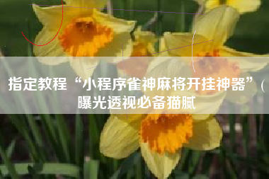 指定教程“小程序雀神麻将开挂神器”(曝光透视必备猫腻