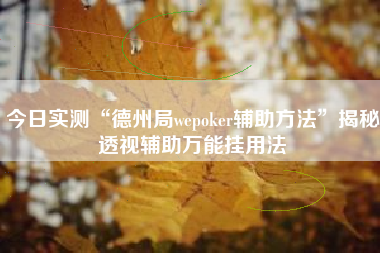 今日实测“德州局wepoker辅助方法”揭秘透视辅助万能挂用法