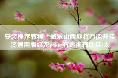 安装程序教程“微乐山西麻将万能开挂器通用版红龙poker有透视辅助挂(太