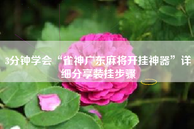 3分钟学会“雀神广东麻将开挂神器”详细分享装挂步骤 3分钟学会“雀神广东麻将开挂神器”详细分享装挂步骤