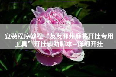 安装程序教程“友友邳州麻将开挂专用工具”开挂辅助脚本+详细开挂