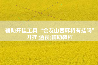 辅助开挂工具“会友山西麻将有挂吗”开挂(透视)辅助教程