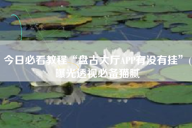 今日必看教程“盘古大厅APP有没有挂”(曝光透视必备猫腻