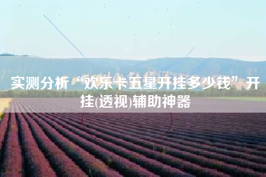 实测分析“欢乐卡五星开挂多少钱”开挂(透视)辅助神器 实测分析“欢乐卡五星开挂多少钱”开挂(透视)辅助神器