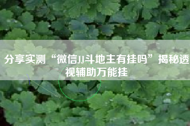 分享实测“微信JJ斗地主有挂吗”揭秘透视辅助万能挂 分享实测“微信JJ斗地主有挂吗”揭秘透视辅助万能挂