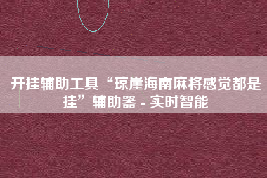 开挂辅助工具“琼崖海南麻将感觉都是挂”辅助器 - 实时智能