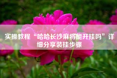 实操教程“哈哈长沙麻将能开挂吗”详细分享装挂步骤 实操教程“哈哈长沙麻将能开挂吗”详细分享装挂步骤