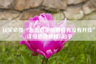 玩家必搜“怎么查手机麻将有没有开挂”(详细透视教程)-知乎