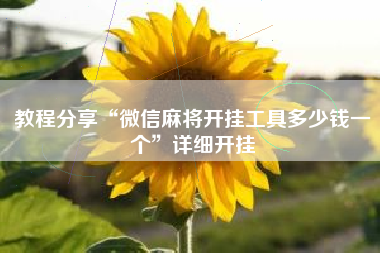 教程分享“微信麻将开挂工具多少钱一个”详细开挂