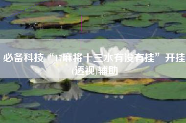 必备科技“17麻将十三水有没有挂”开挂(透视)辅助 必备科技“17麻将十三水有没有挂”开挂(透视)辅助