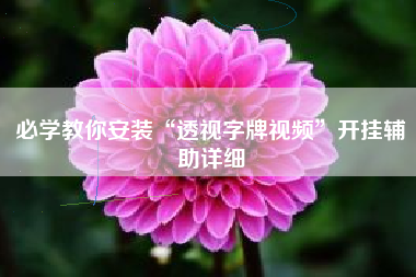 必学教你安装“透视字牌视频”开挂辅助详细 必学教你安装“透视字牌视频”开挂辅助详细