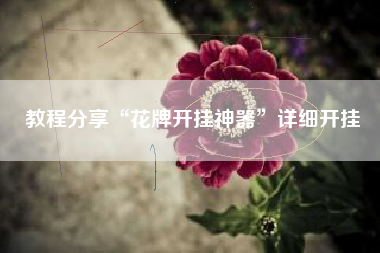 教程分享“花牌开挂神器”详细开挂 教程分享“花牌开挂神器”详细开挂
