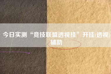 今日实测“竞技联盟透视挂”开挂(透视)辅助