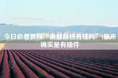 今日必看教程“渝都麻将有挂吗”(原来确实是有插件 今日必看教程“渝都麻将有挂吗”(原来确实是有插件