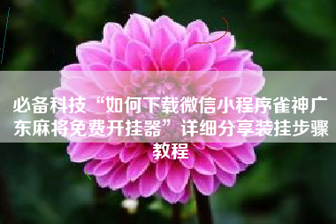 必备科技“如何下载微信小程序雀神广东麻将免费开挂器”详细分享装挂步骤教程