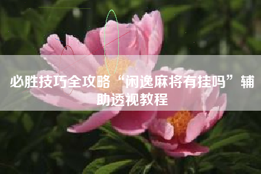 必胜技巧全攻略“闲逸麻将有挂吗”辅助透视教程 必胜技巧全攻略“闲逸麻将有挂吗”辅助透视教程